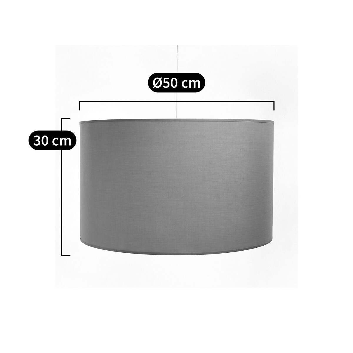 LA REDOUTE INTERIEURS<br>Candeeiro suspenso / abajur em tergal Ø50 cm, Falke