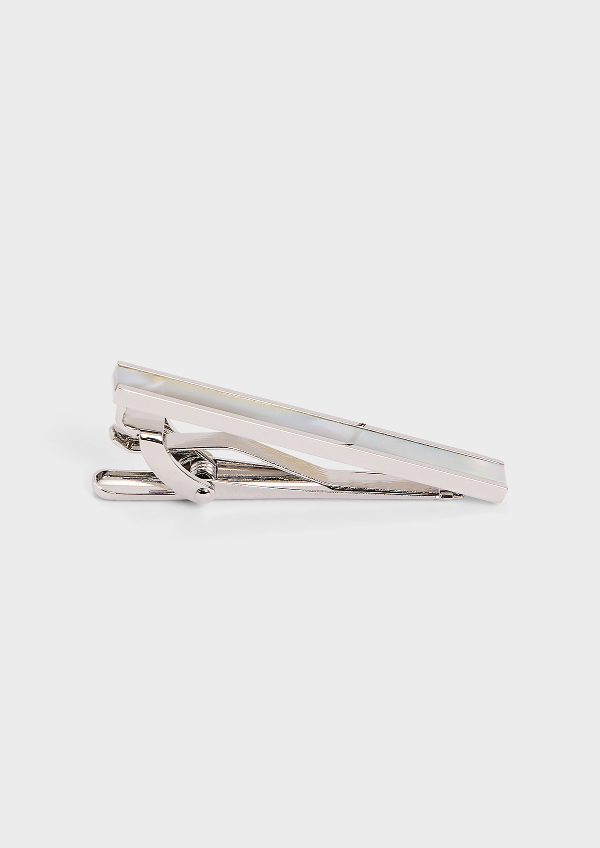 Pince à cravate argent avec insert nacre