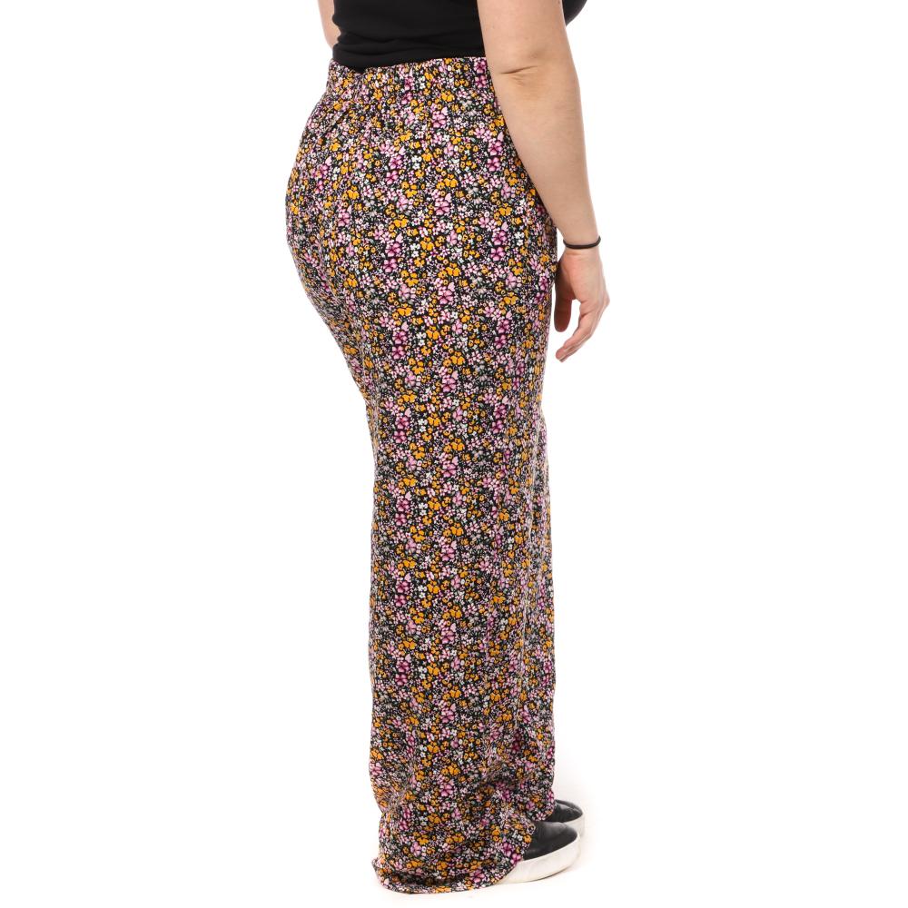 Vero Moda Pantalon Noir/Rose/Orange à Motifs Femme Vero Moda Curve Easy Hw Wide