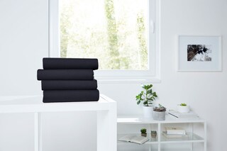 Vario Jersey-Spannbetttuch 90-100 x 200 cm schwarz