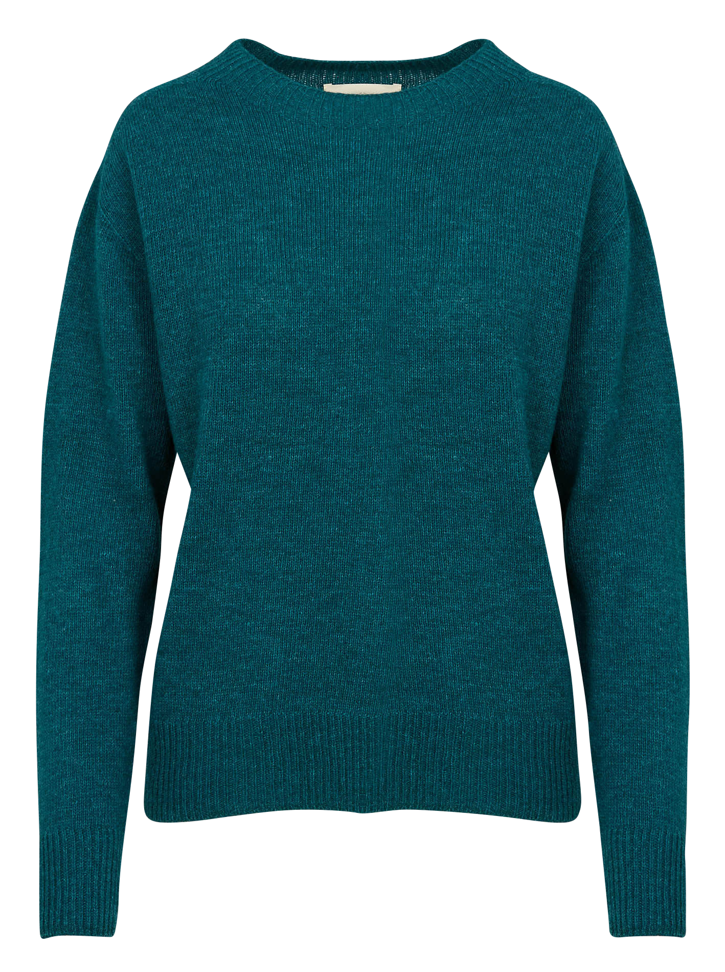 PERHAN - Pull droit col rond en laine mélangée | Bleu