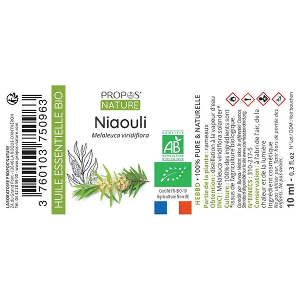 Óleo Essencial de Niaouli Orgânico Propos' Nature Aroma-Phytotherapy 10ml