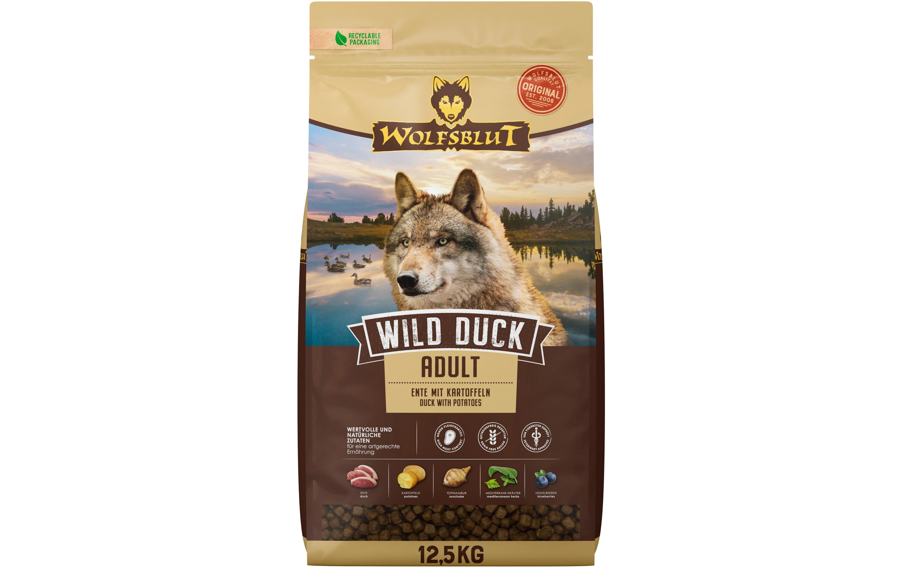 Trockenfutter Dog Wild Duck Adult, 12.5 kgMit Ente und Kartoffel