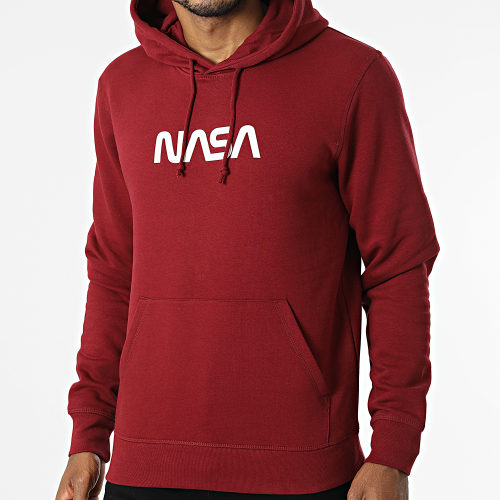 Sweat Capuche Skid Bordeaux Blanc