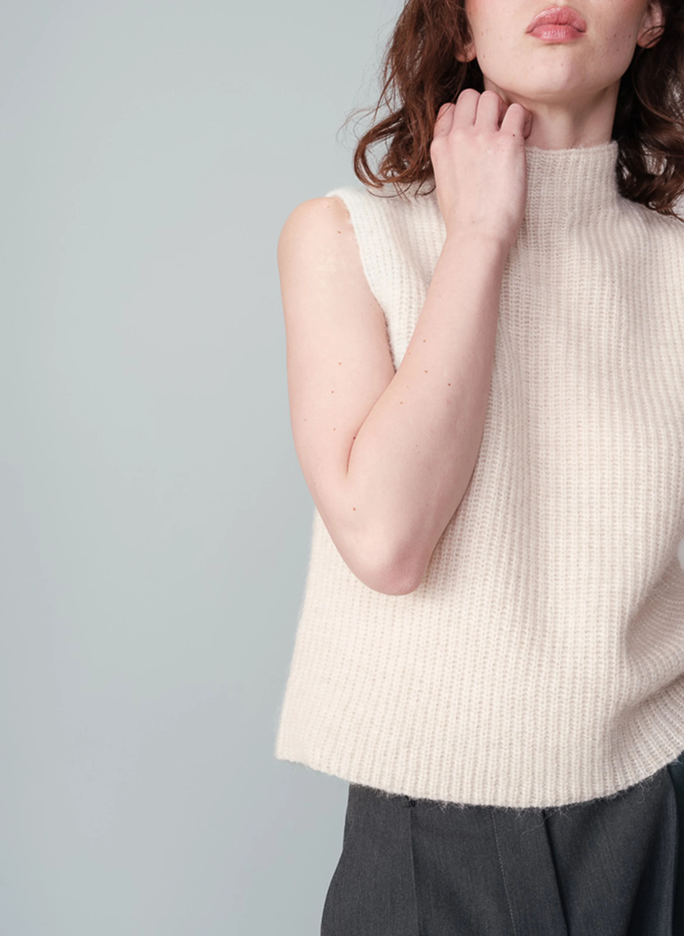 NAIMA - Pull col cheminée | Beige