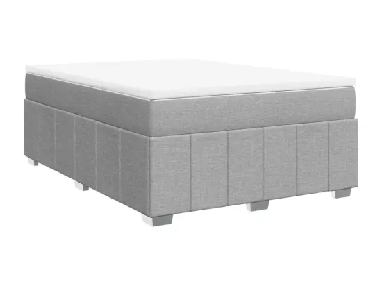 Sommier à lattes de lit avec matelas Gris clair 160x200cm Tissu