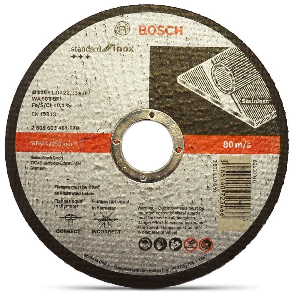 BOSCH 125 x 1.0mm Steel & Stainless Cut Off Disc - STANDARD for INOX - 100 Piece