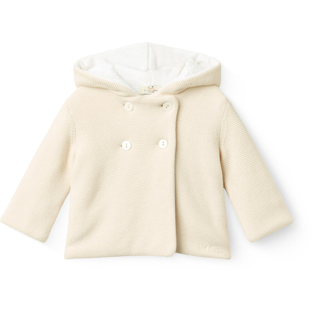 Køb COPENHAGEN COLORS Cream W Beige Bomuld Baby Jakke W. Hætte
