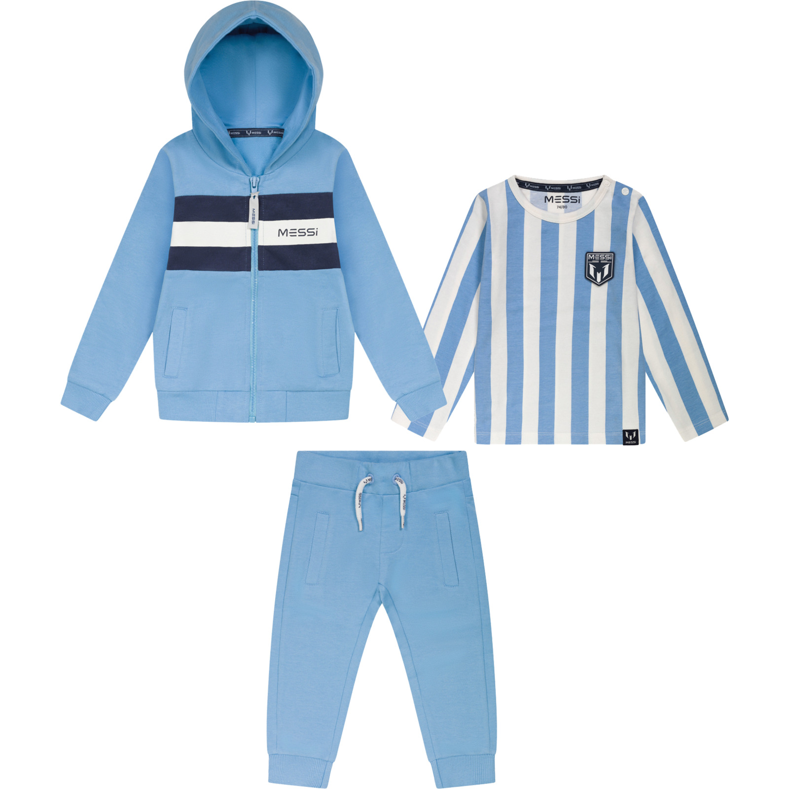 Messi Kinder-Set 3-teilig brushed hellblau