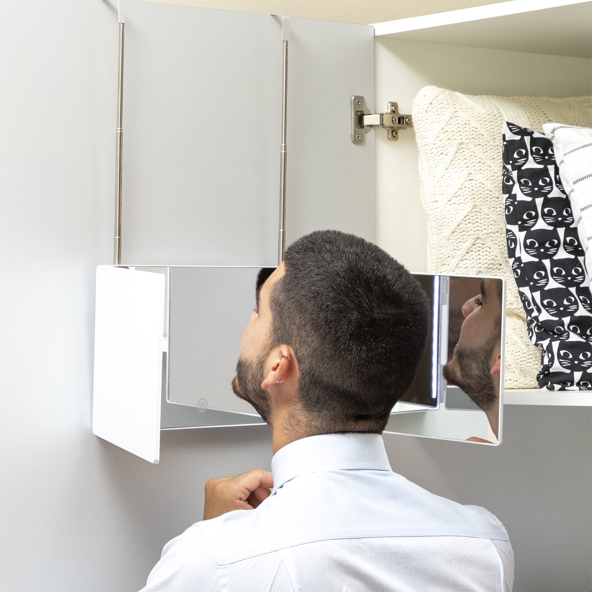 Miroir éclairé 360° - Blanc