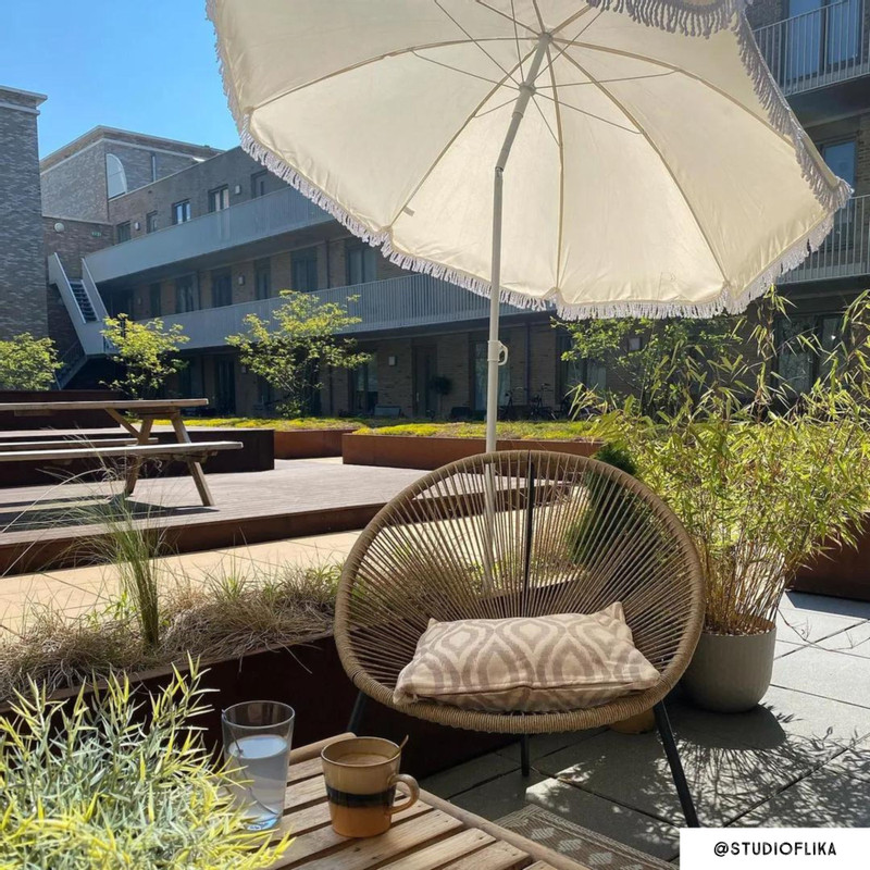 Strandparasol Tess - wit - ø150x180 cm