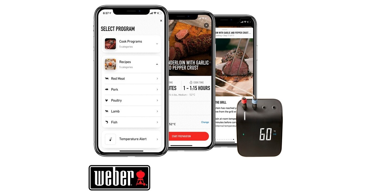 WeberConnect Smart Grilling Hub thermometer  (Zwart, WLAN en Bluetooth)