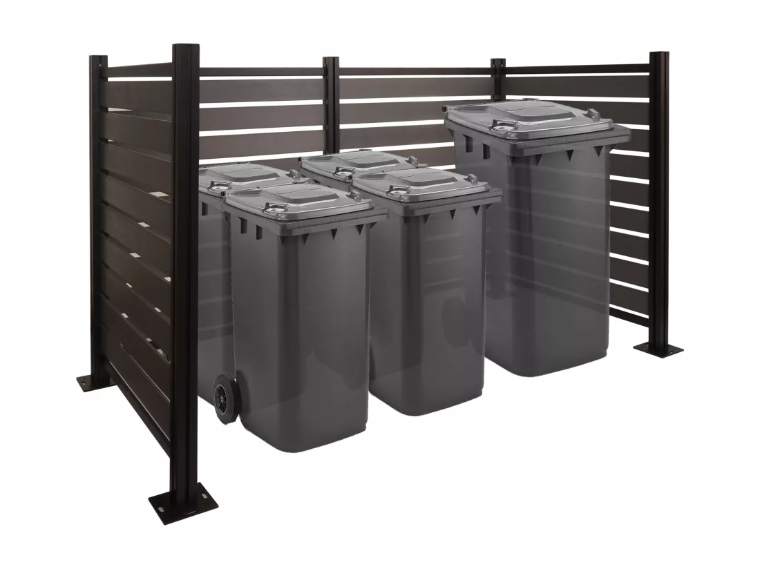 Clôture pour poubelles en aluminium MCW-K57, gris