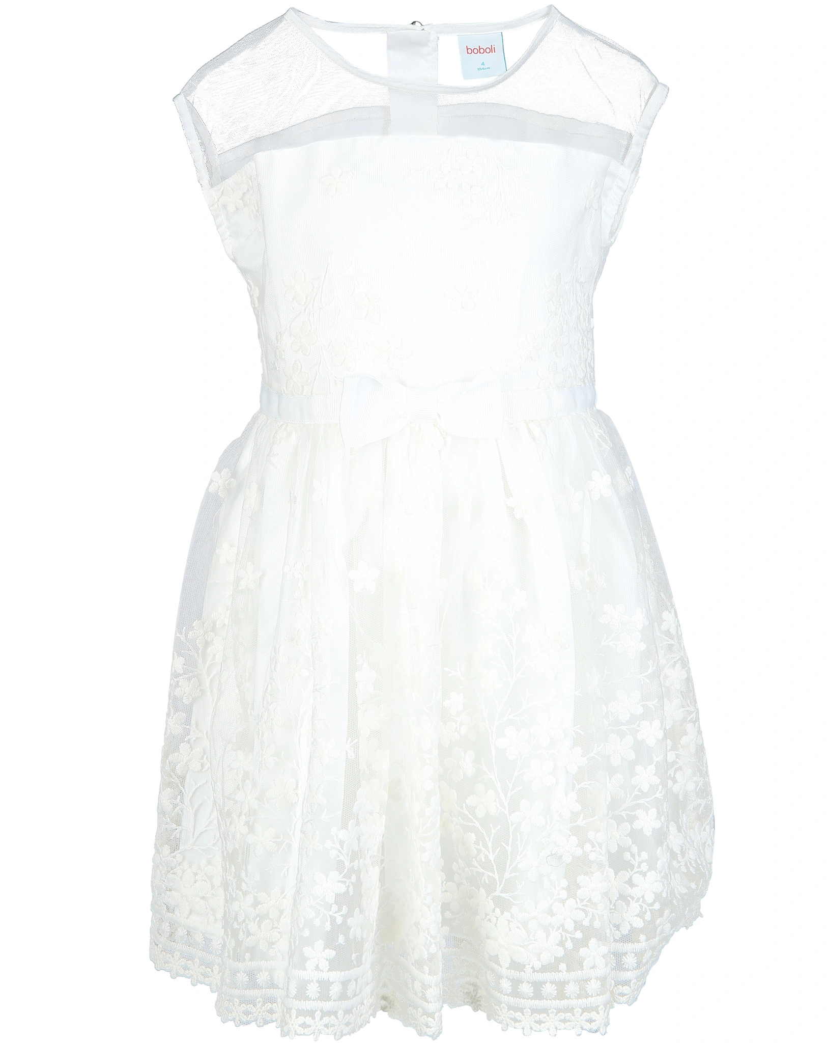 Tüllkleid FLORA mit Stickerei in weiß
