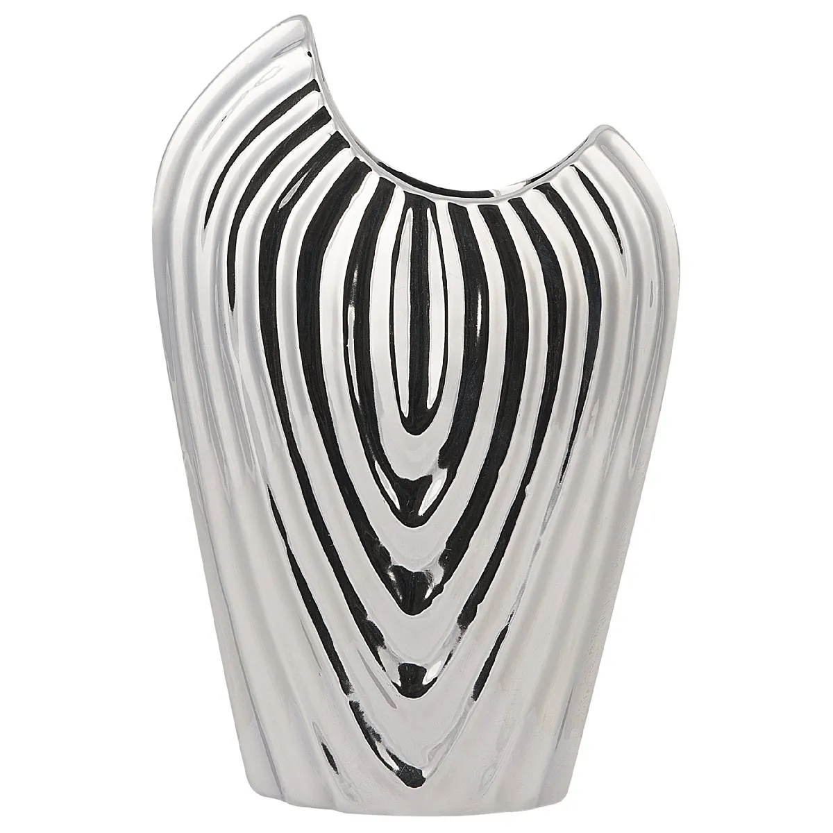 Beliani Vase Décoratif ECETRA - Argenté Céramique