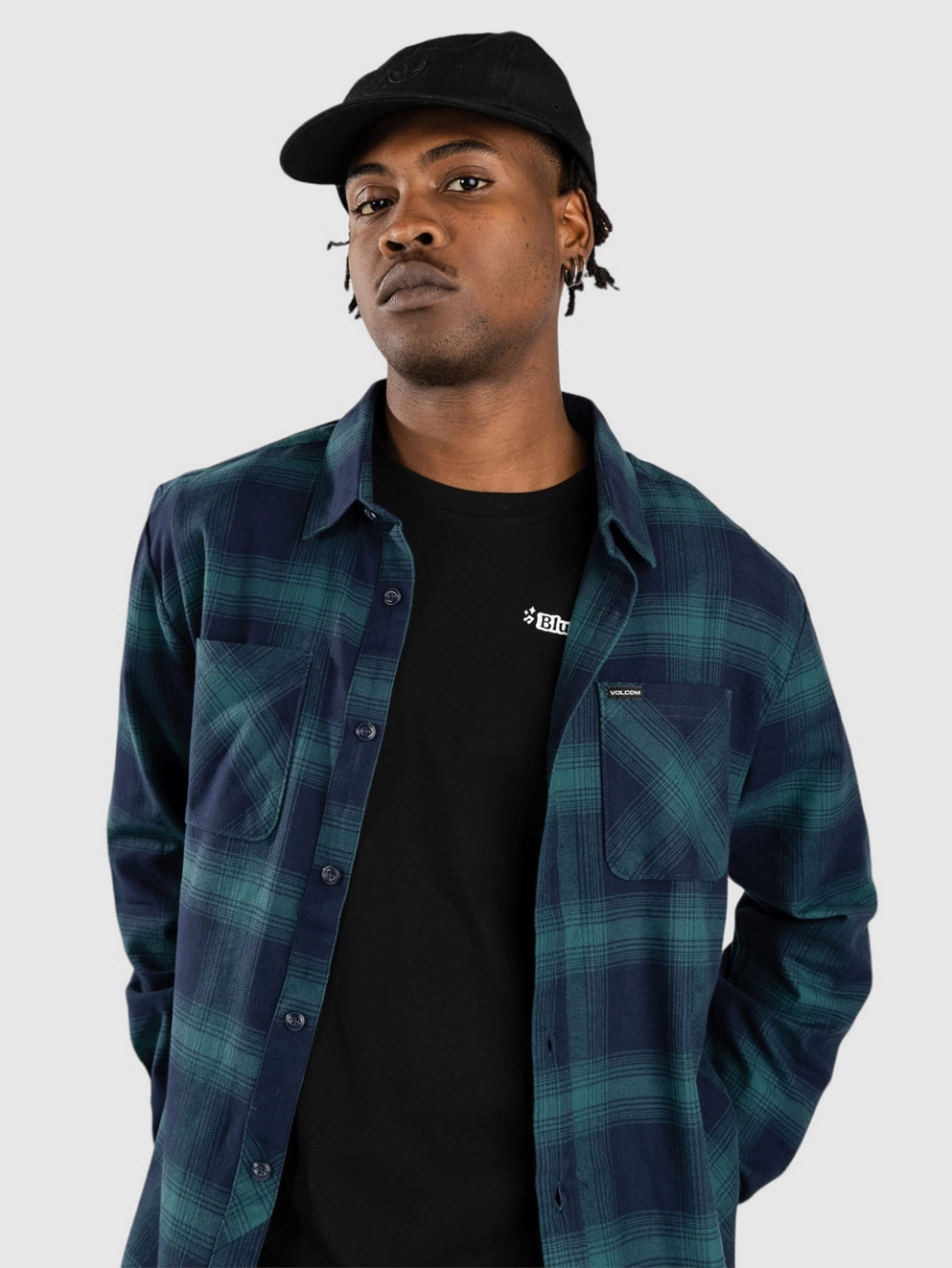 Volcom Netastone Flannel Shirt navy