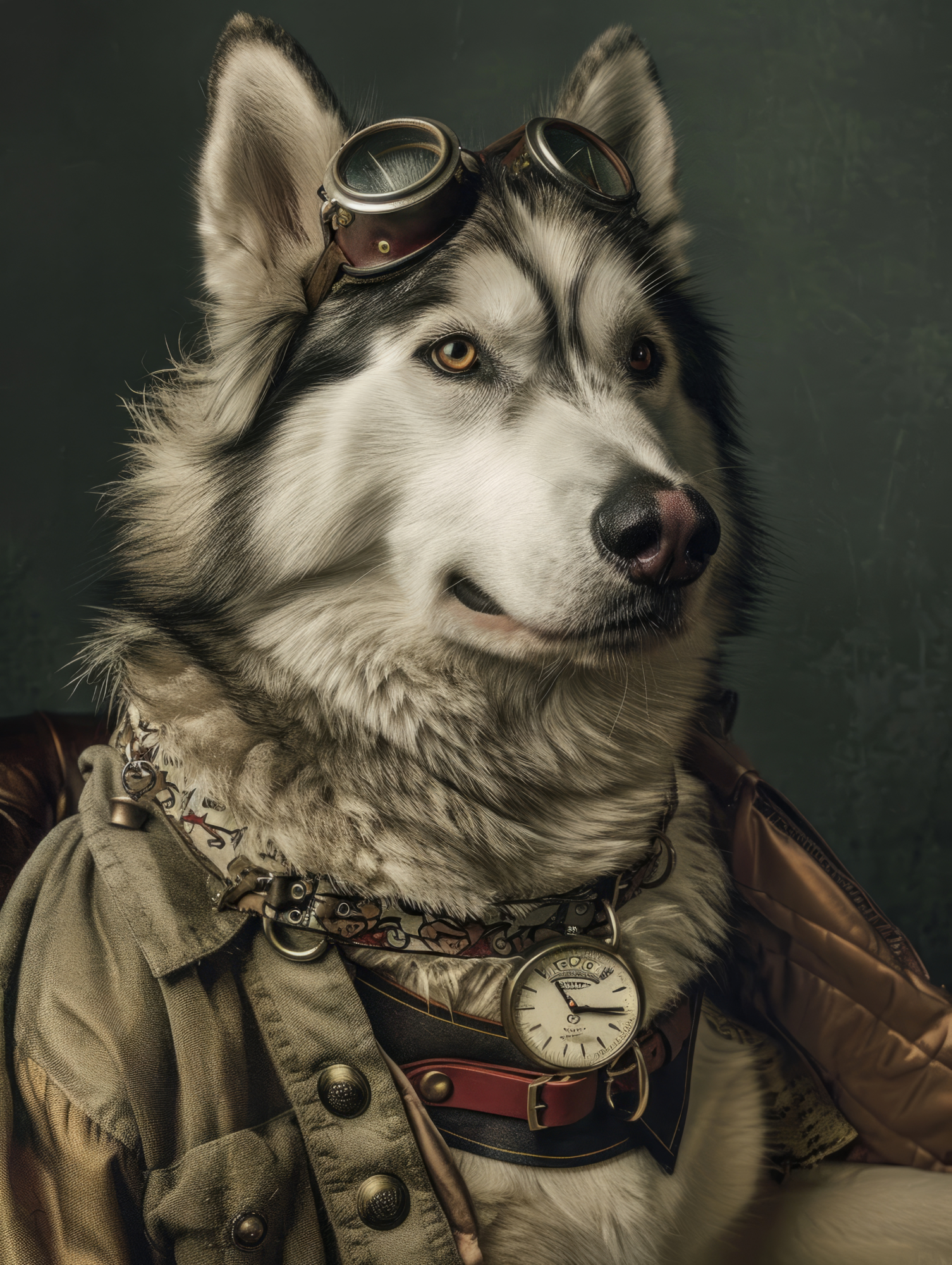 Canvas schilderij van een Alaska Malamute 100x150 cm
