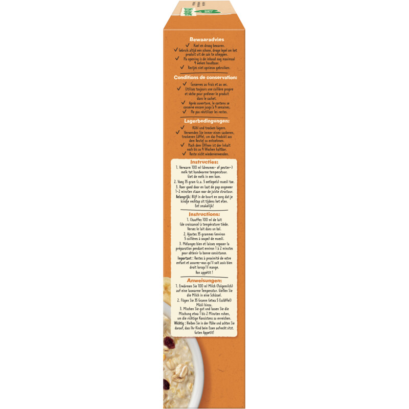 Olvarit Peuter muesli fruit 1-3 jaar