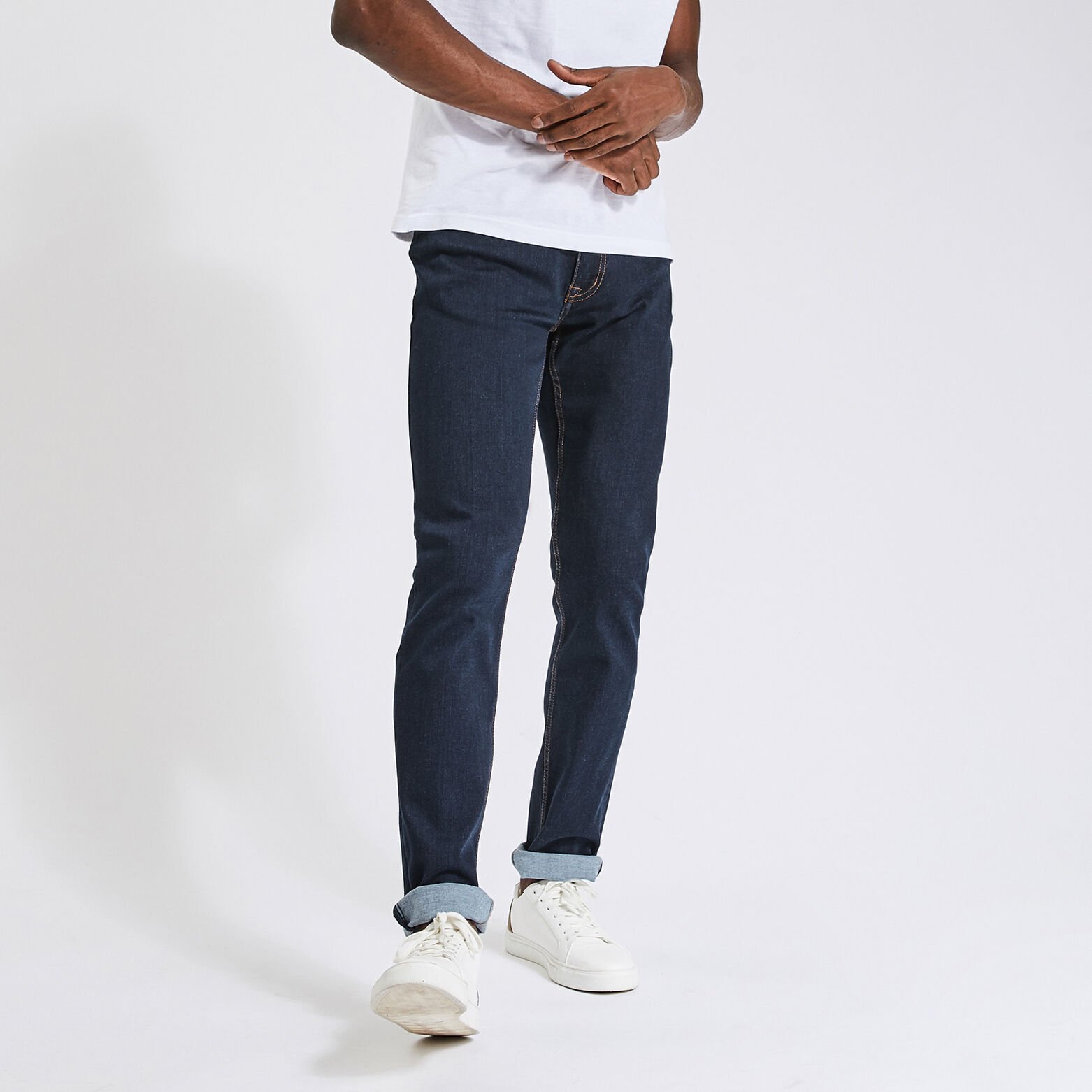 Jean slim urbanflex en polyester recyclé Bleu