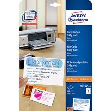 Fiches bristol, 105 x 70 mm, blanc