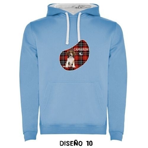 Moletom com capuz personalizável, azul claro