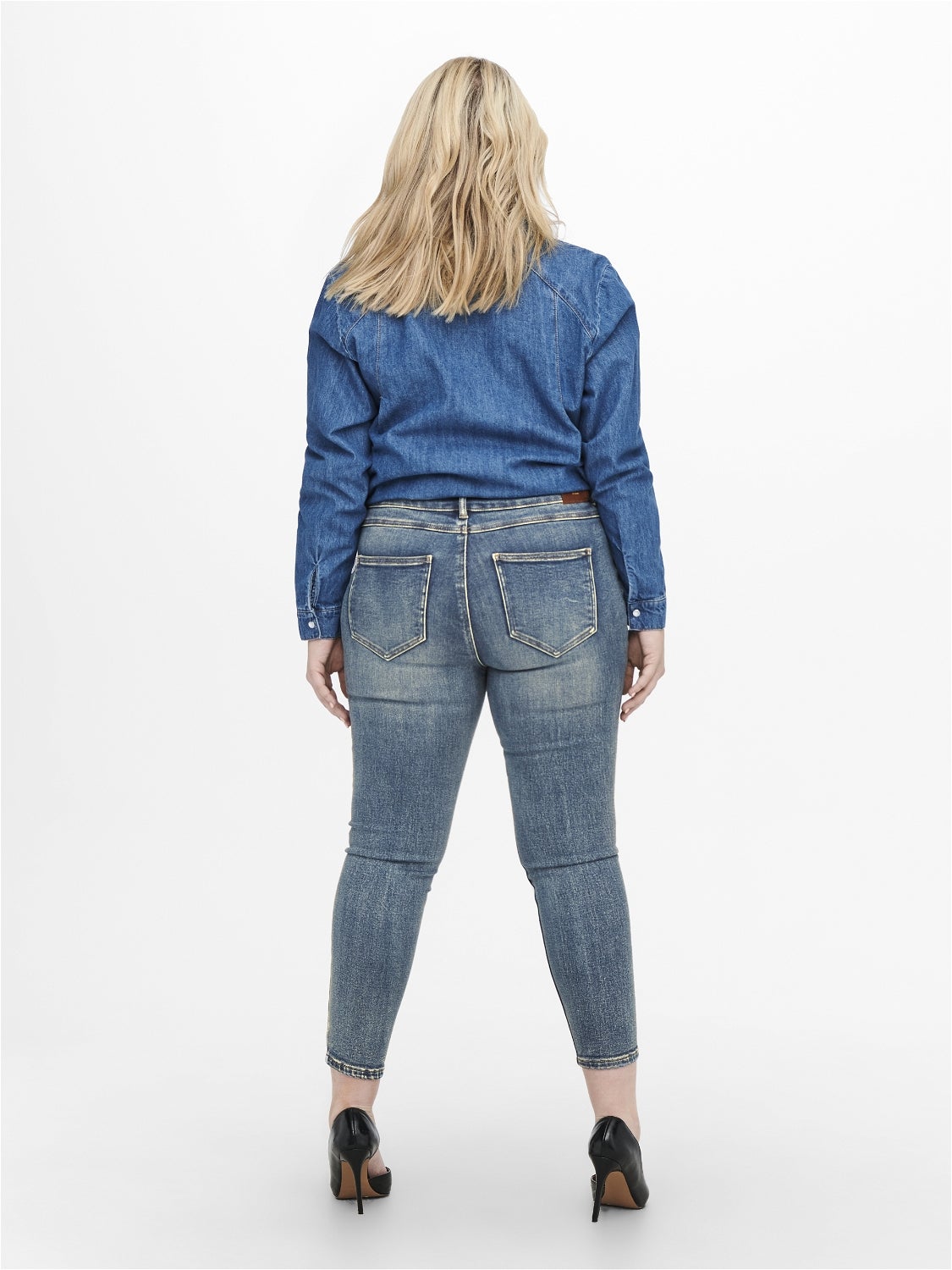 CARKILA Hohe Taille Skinny Fit Jeans Medium Blue Denim