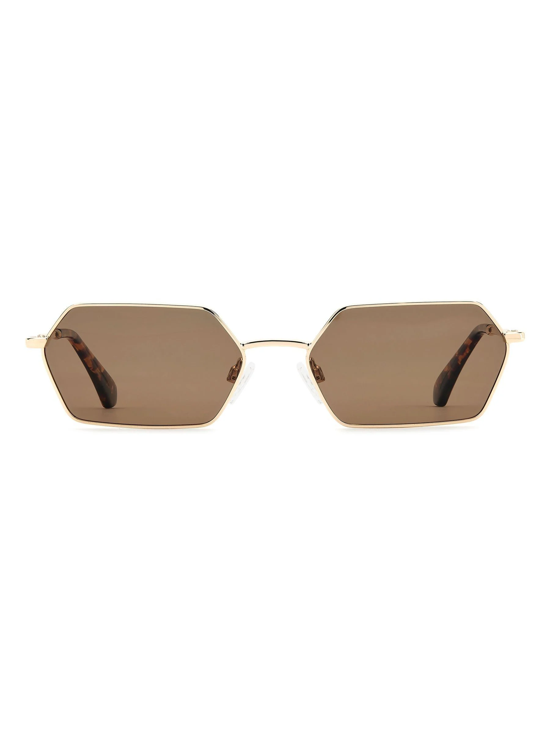 Prive Revaux Rectangular Geometrical Sunglasses in Gold and Havana