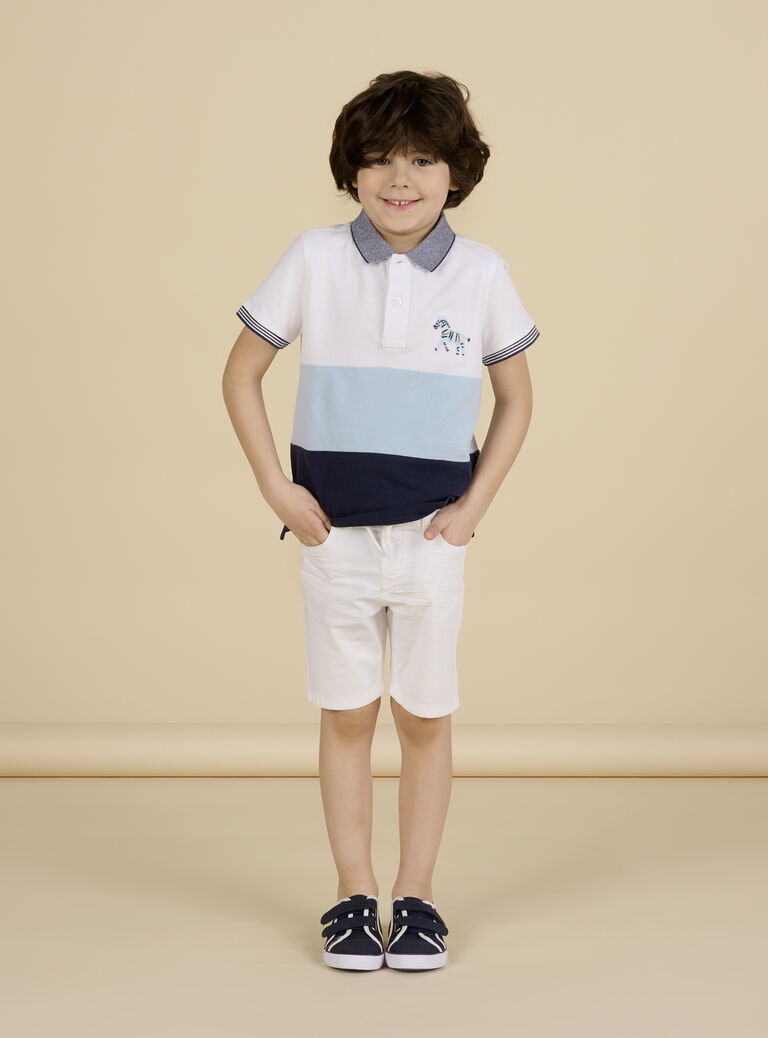 Bermuda blanc enfant garçon