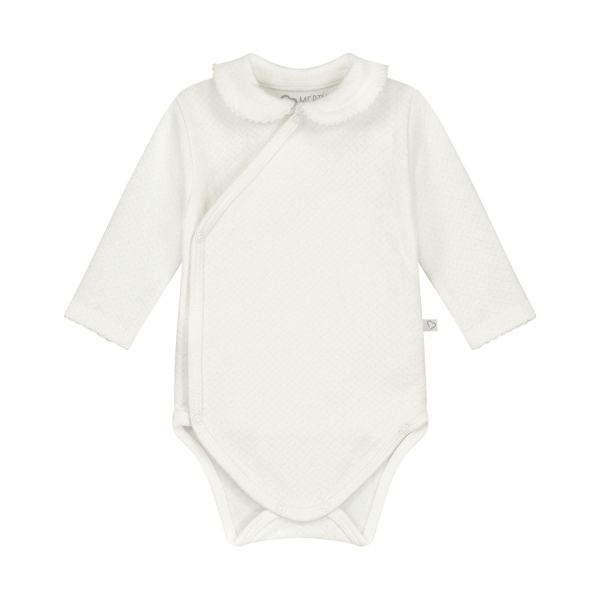 Mats & Merthe Charlotte Overslagromper Lange Mouw Off White 1 Mnd