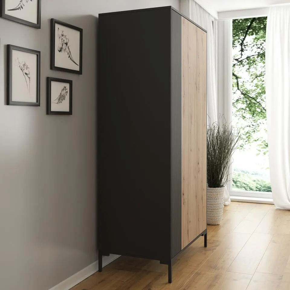 Meubella - Kledingkast Molina - Eiken - 90 cm