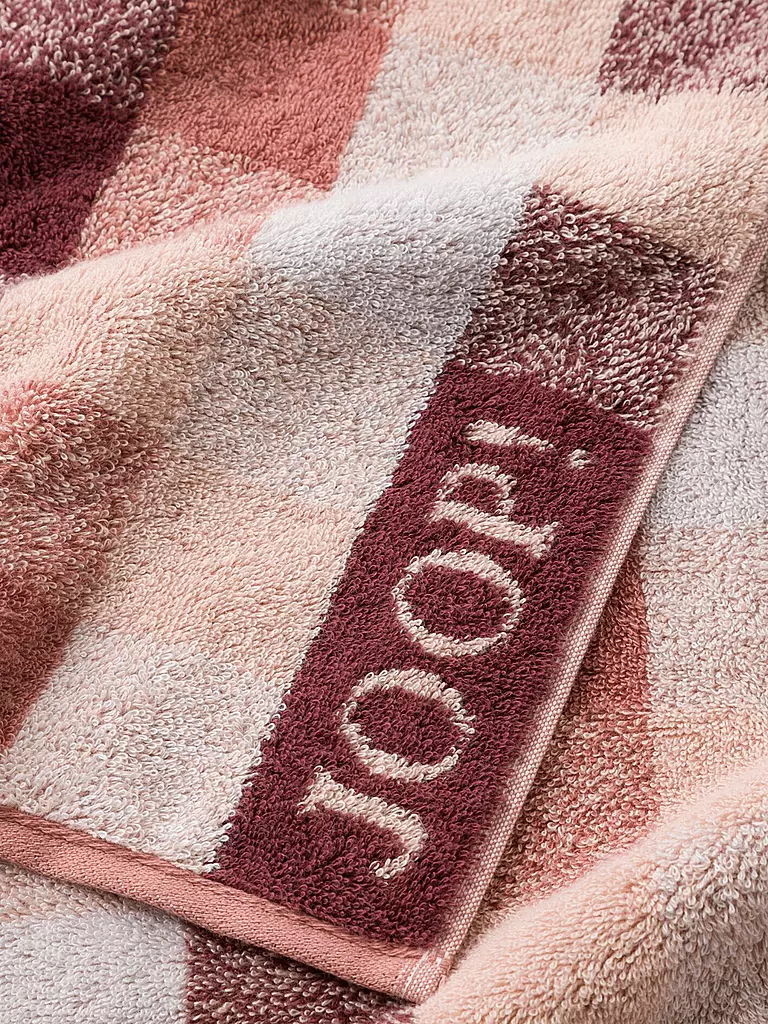 JOOP Handtuch VIBE KARO 50x100cm Puder koralle