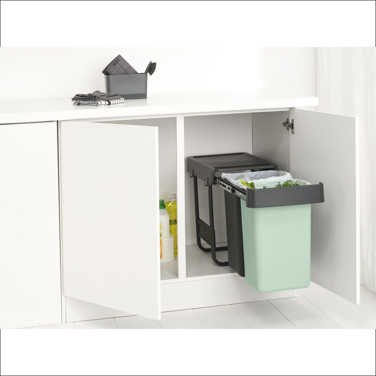 Brabantia Sort&Go Indbygningsmodul, 2x15L Dark grey