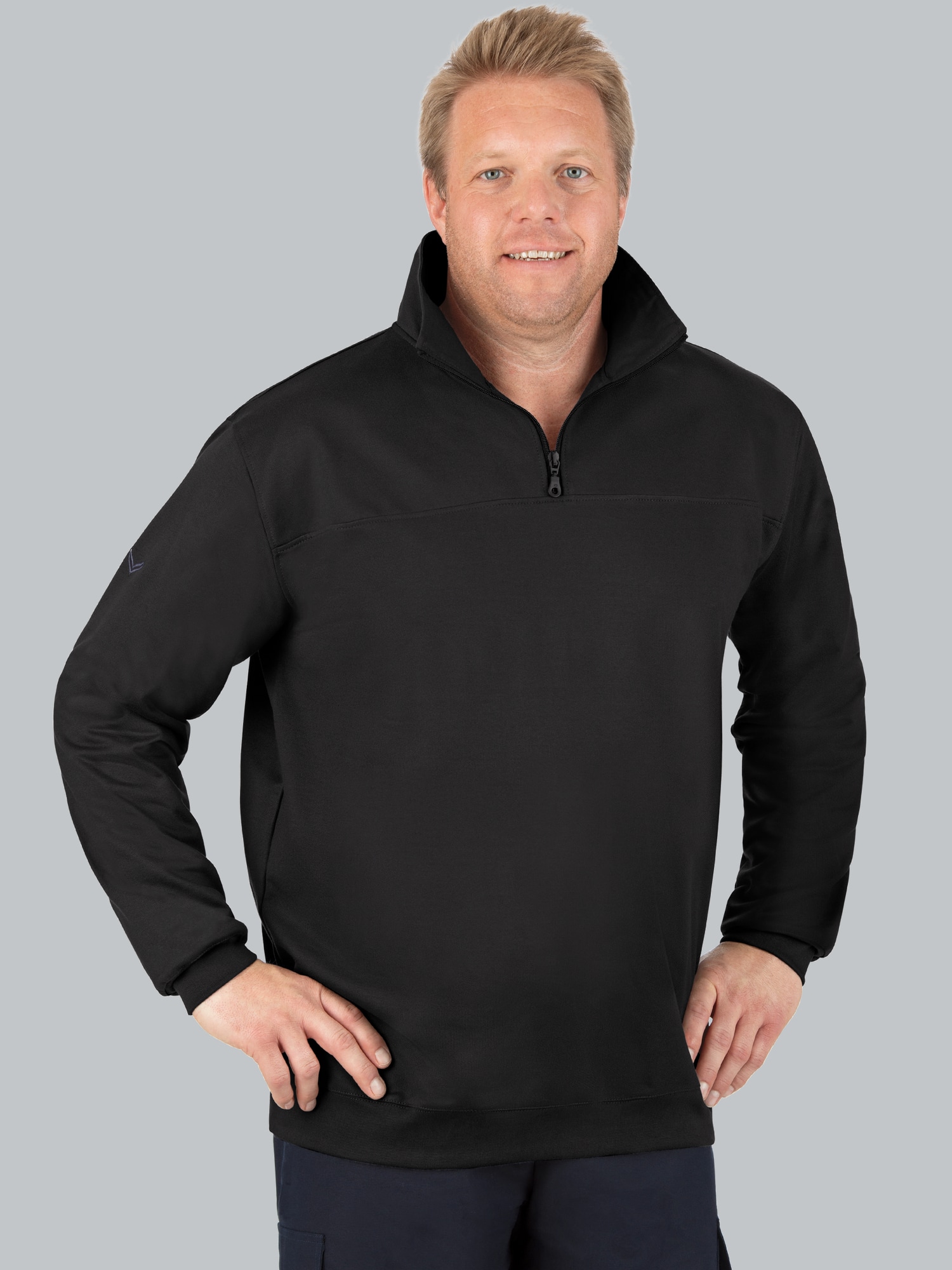 Sweatshirt mit Reißverschluss Schwarz