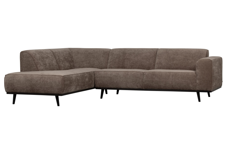 WOOOD Statement hoekbank links rib warm groen