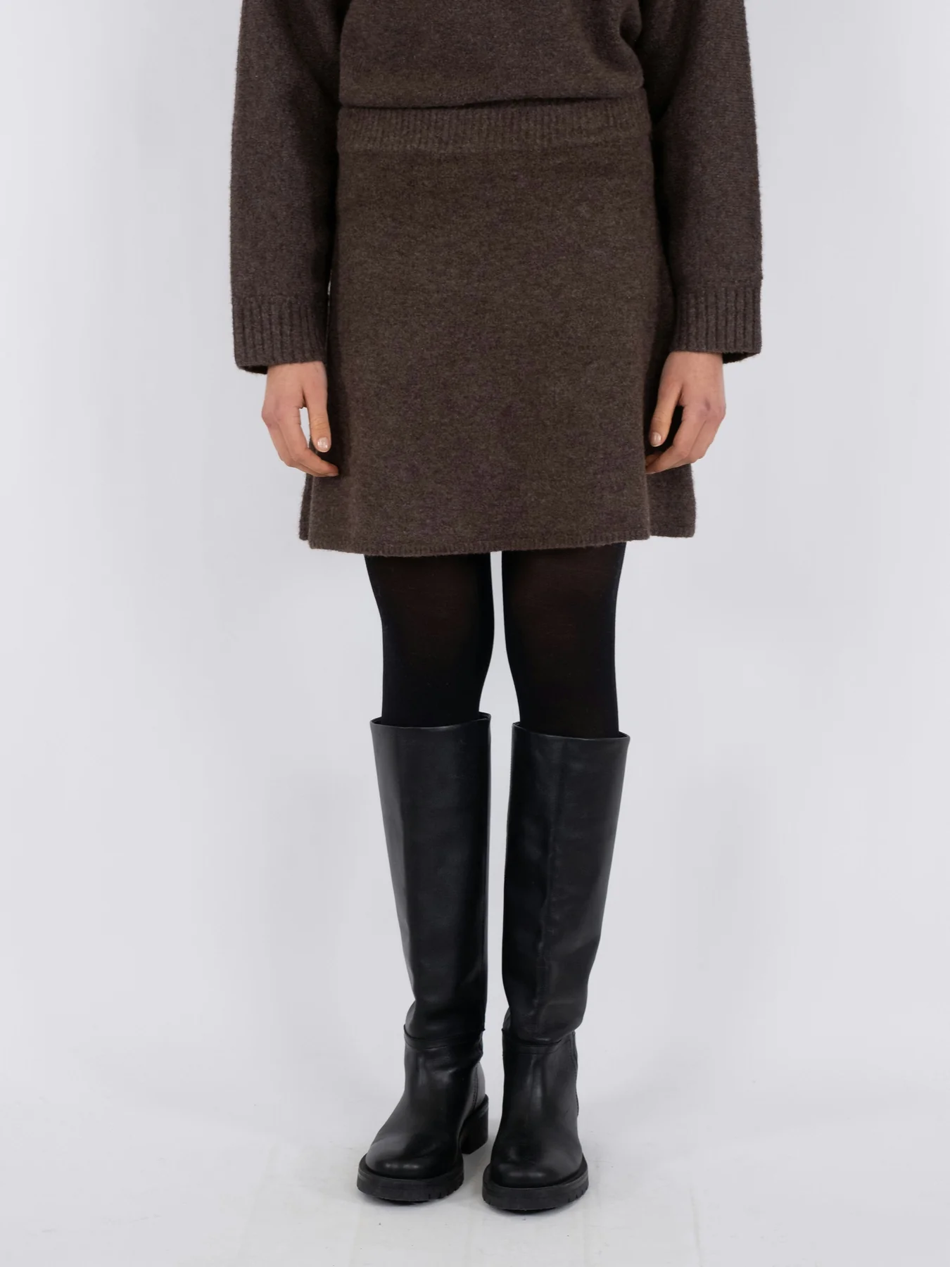 Neo Noir Gisa Knit Skirt brown melange