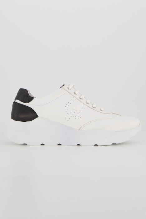 Leder-Sneaker, Farbakzente, Weite H