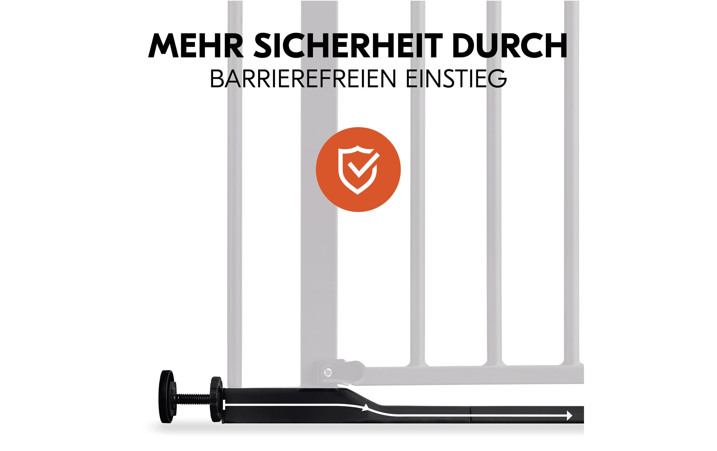 Türschutzgitter Clear Step Autoclose 2 Schwarz 75 cm - 80 cmBarrierefreies, automatisch schliessendes Tür- und Treppenschutzgitter-Set