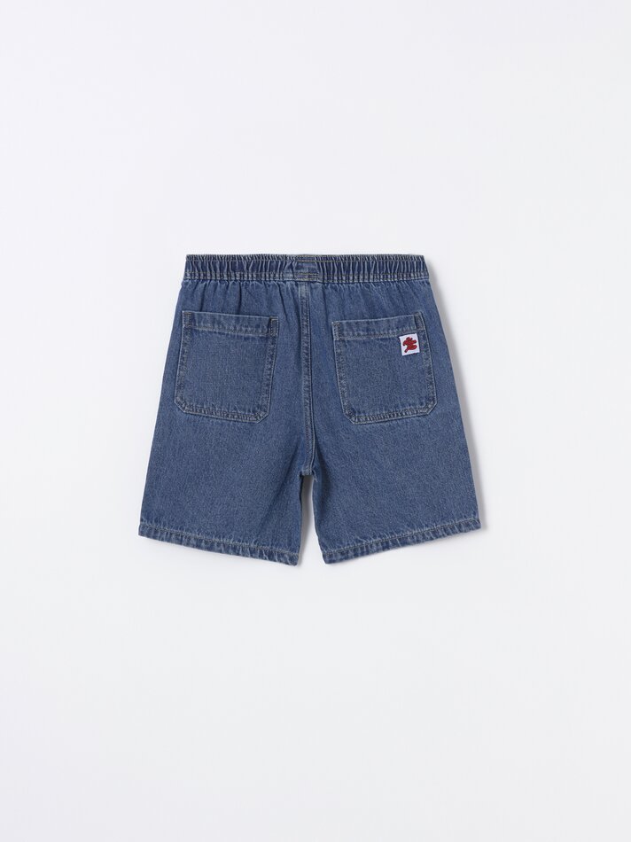 Bermuda de ganga jogger - Azul-marinho