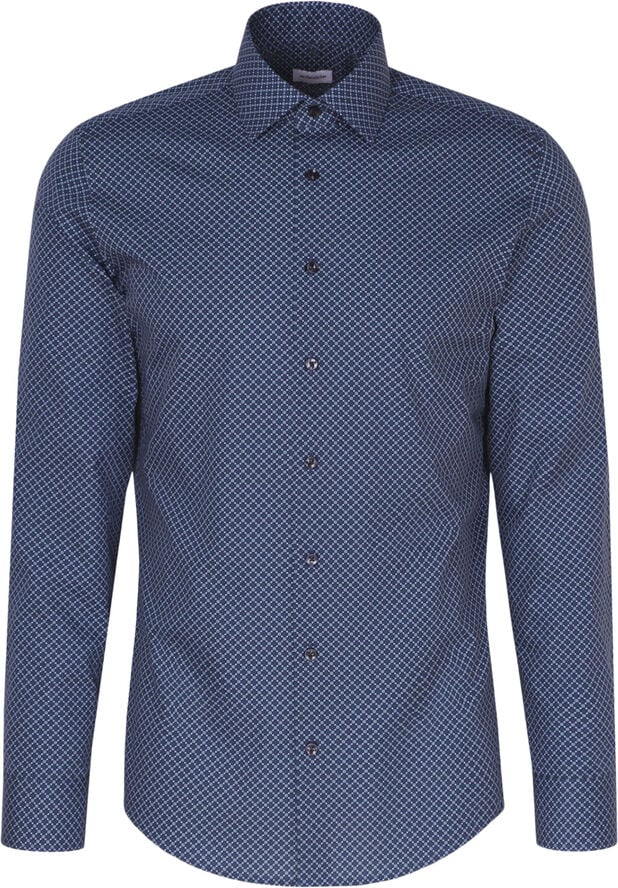Seidensticker Business Shirt Slim Long sleeve Kent-Collar Print Green