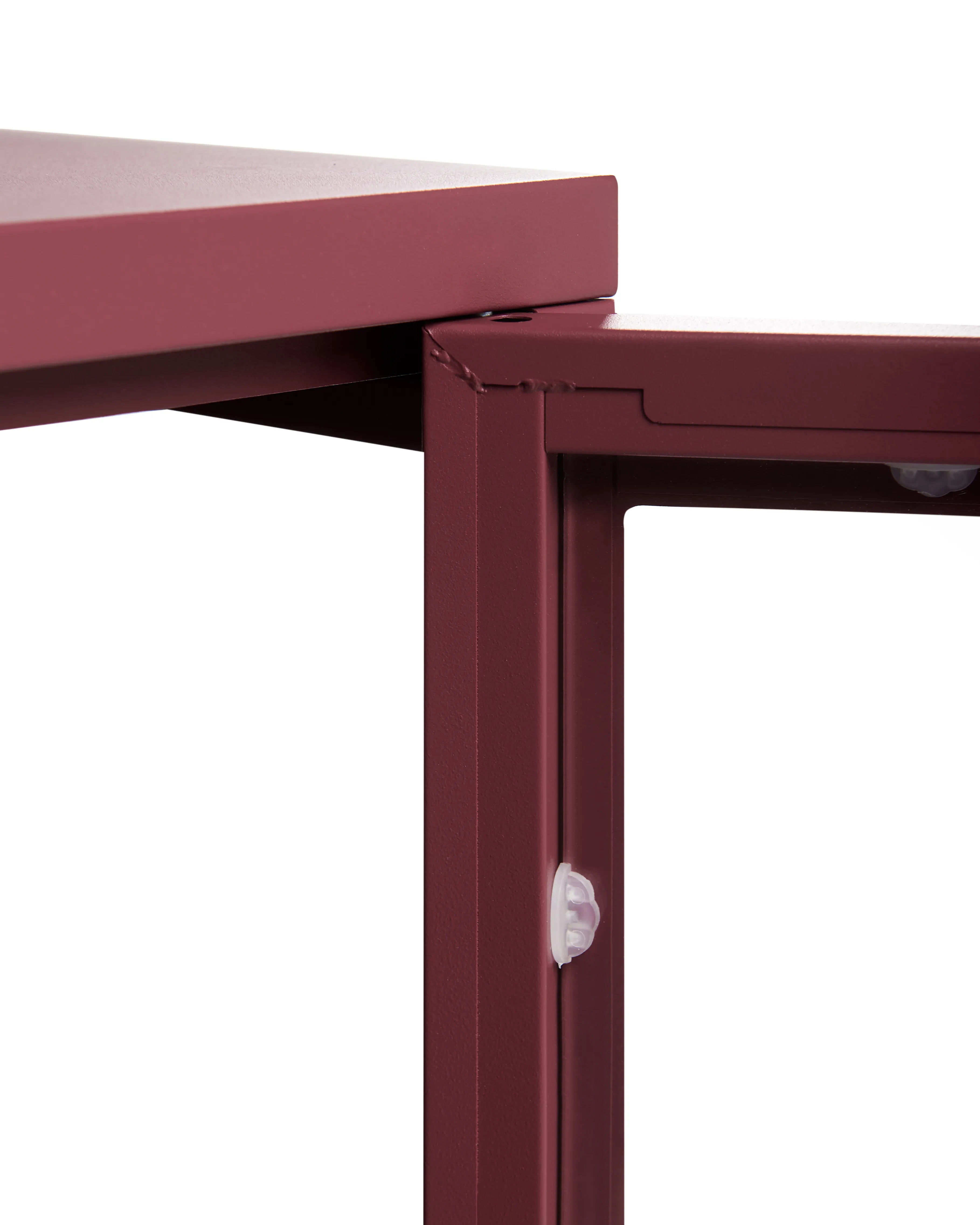 Dressoir met glazen deuren NEWPORT Metaal 115 cm Donkerrood