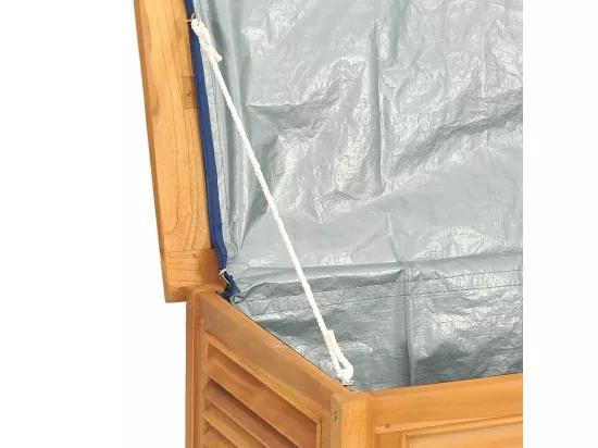 Boîte de rangement de jardin et sac 90x50x58cm bois massif teck