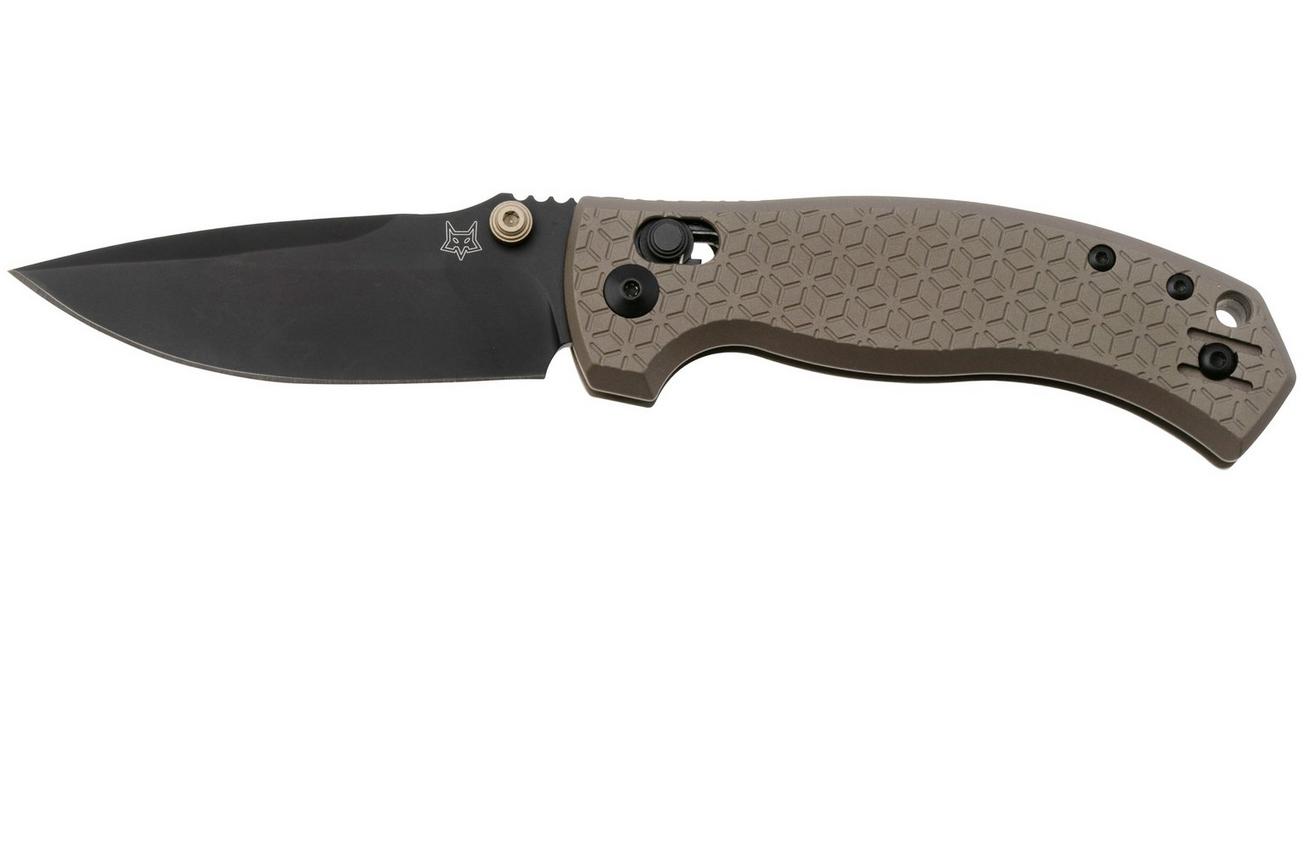 Fox Knives Anzu FX-560-ALBR CPM MagnaCut Black PVD, Aluminium Bronze zakmes, Les George design