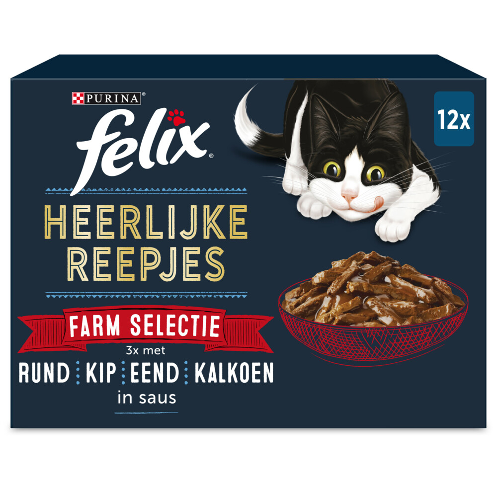 Felix Heerlijke Reepjes Selectie Farm12 x 80 gr