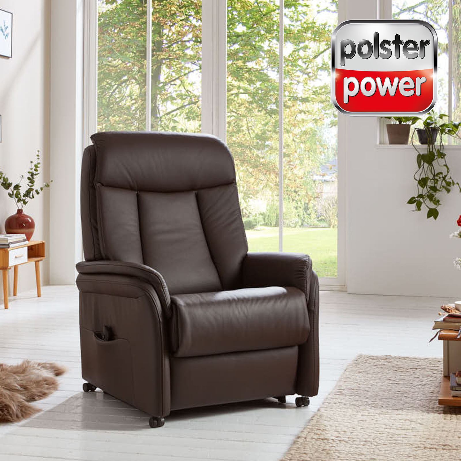 polsterpower Relaxsessel - torro schoko - mit motorischer Aufstehhilfe
