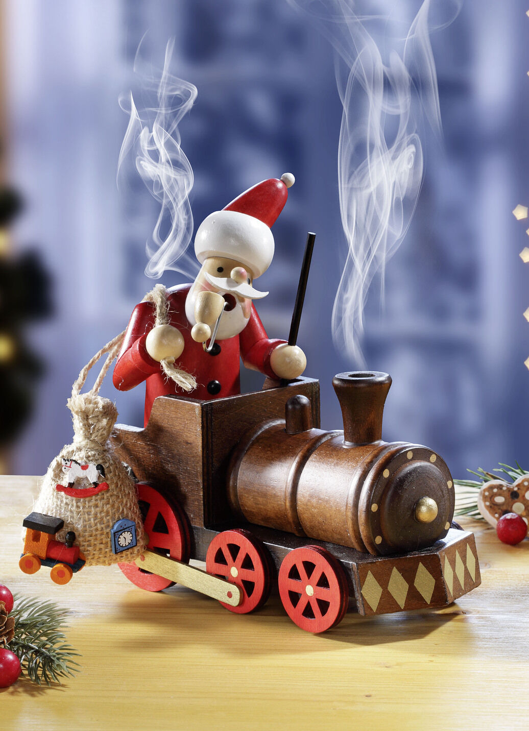 Räucherfigur Nikolaus aus Holz