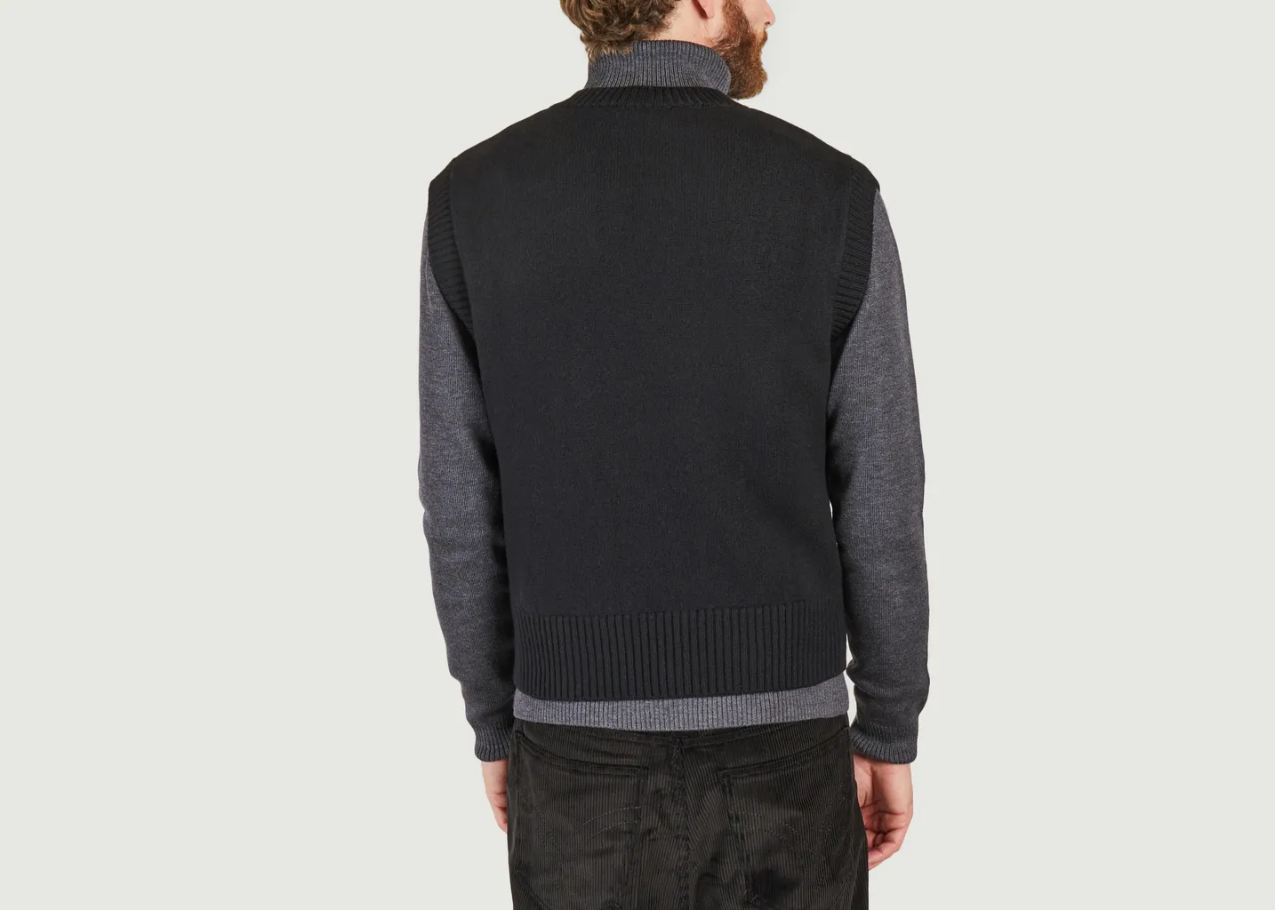 Pull sans manches en mérinos AMI Paris