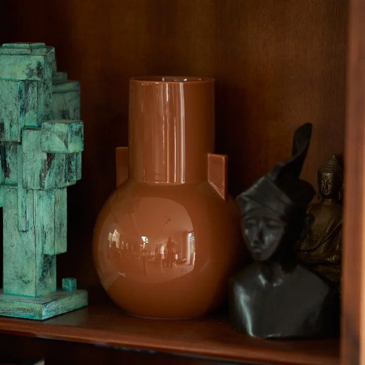 HKliving - Keramik Vase, L, espresso