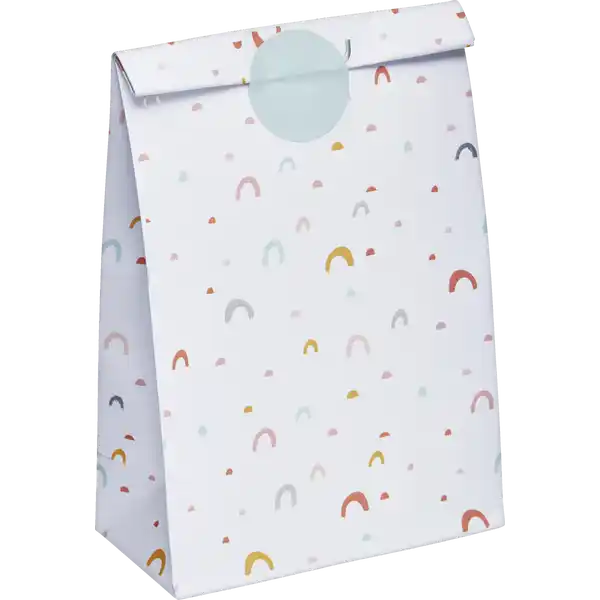 8er Set Papiertüten bunt mit Stickern
