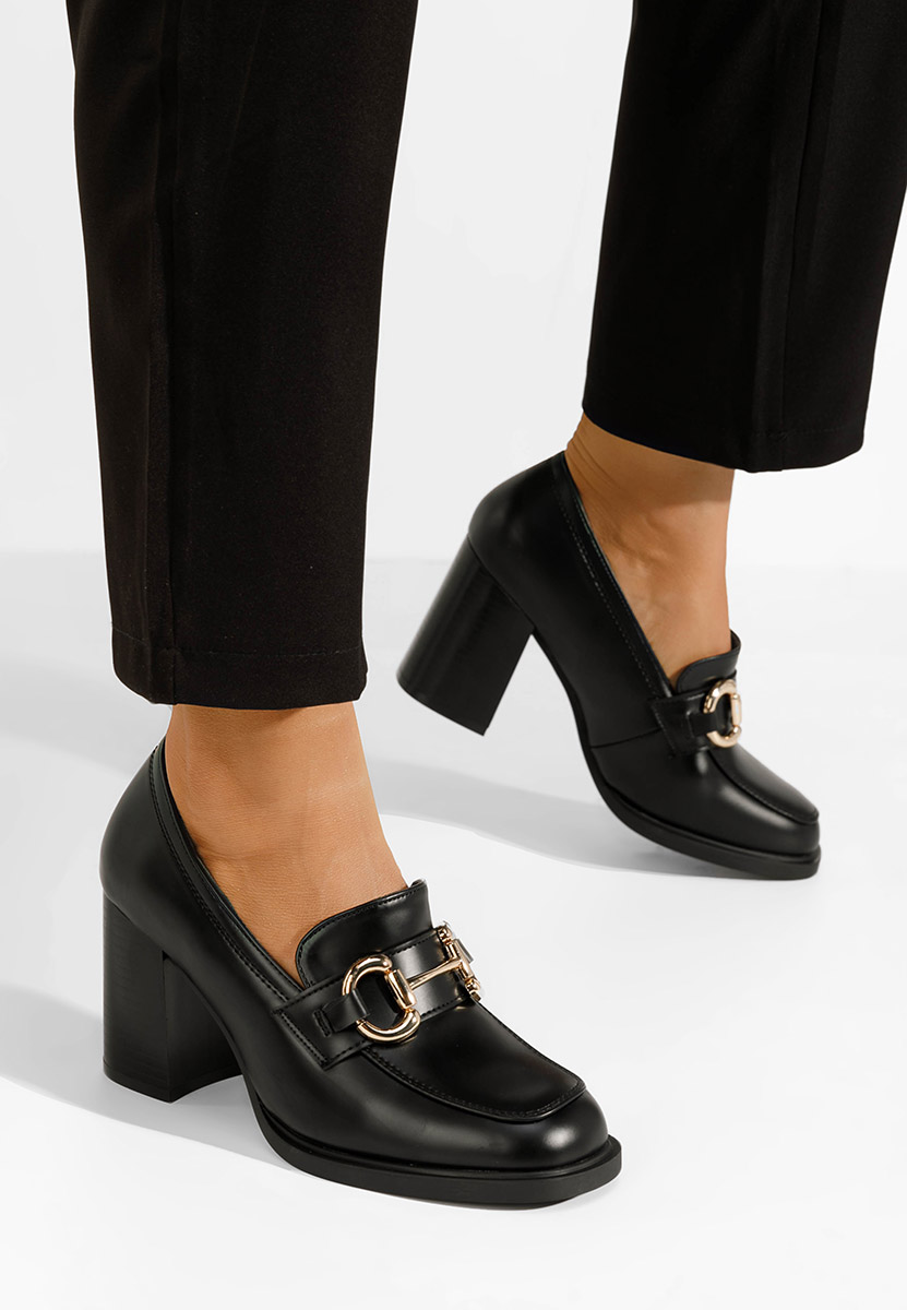 Mocassins à talon noirs Kyrenia