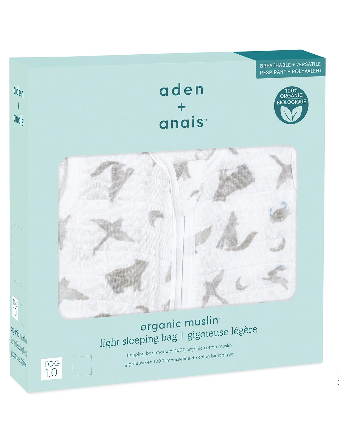 Musselin-Schlafsack MAP THE STARS - SKY ANIMALS in grau